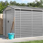 Vidaxl abri de jardin gris clair 191x470x198 cm acier galvanis�