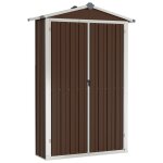 Vidaxl abri de jardin marron 116x45x175 cm acier galvanis