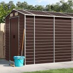 Abri de jardin r�sistant aux intemp�ries cabine ext�rieure acier galvanis� 191x640x198 cm