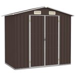 Vidaxl abri de jardin marron 205x129x183 cm acier galvanisé Vidaxl abri de jardin marron 205x129x183 cm acier galvanisé