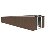 Vidaxl abri de jardin marron 257x779x181 cm acier galvanis