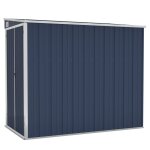 Vidaxl abri de jardin mural anthracite 118x194x178 cm acier