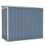 Vidaxl abri de jardin mural gris 118x194x178 cm acier galvanis