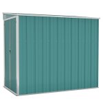 Vidaxl abri de jardin mural vert 118x194x178 cm acier galvanis