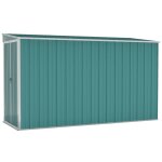 Vidaxl abri de jardin mural vert 118x288x178 cm acier galvanis