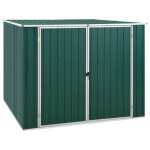 Abri de jardin avec toit inclin� 195x198x159 cm vert acier galvanis�