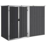 Vidaxl abri a outils de jardin anthracite 225x89x161cm acier galvanis