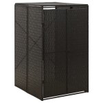 Vidaxl abri pour poubelle noir 70x80x117 cm rsine tresse