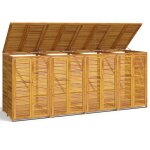 Vidaxl abri a poubelle quadruple 280x89x117 cm bois massif d'acacia