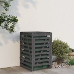 Vidaxl abri pour poubelle sur roulettes gris bois massif de pin