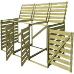 Vidaxl abri pour poubelle triple 240 l bois imprgn