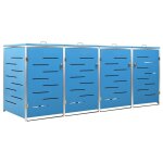 Vidaxl abri pour quatre poubelles 276, 5x77, 5x112, 5 cm inox