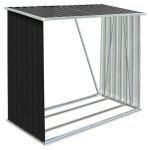 Vidaxl abri de stockage  bois acier galvanis 163x83x154cm anthracite
