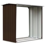 Vidaxl abri de stockage de bois acier galvanis 172x91x154 cm marron