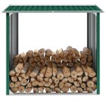 Vidaxl abri de stockage de bois acier galvanis� 172x91x154 cm vert
