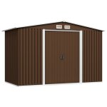 Vidaxl abri de stockage pour jardin marron 257x205x178 cm acier