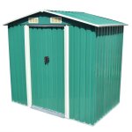 Vidaxl abri de stockage pour jardin m�tal vert 204 x 132 x 186 cm