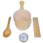 Vidaxl accessoires sauna 5 pcs seau cuillère sablier thermo - hygromètre Vidaxl accessoires sauna 5 pcs seau cuillère sablier thermo - hygromètre