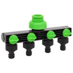 Vidaxl adaptateur de robinet  4 voies vert / noir 19, 5x6x11 cm abs & pp