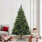 Vidaxl arbre de no�l artificiel hinge 300 leds 210 cm pvc et pe