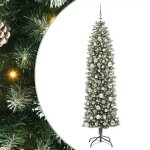Vidaxl arbre de noël artificiel slim avec 300 led vert et blanc 180 cm Vidaxl arbre de noël artificiel slim avec 300 led vert et blanc 180 cm