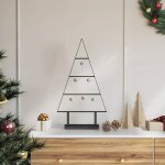 Vidaxl arbre de no�l en m�tal avec support noir 60 cm acier