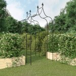 Arches de jardin avec pinacles gothiques & revtement anti - rouille 2 pcs 120x38x260 cm acier