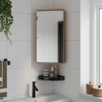 Vidaxl armoire de bain à miroir d'angle chêne 30x24x60 cm Vidaxl armoire de bain à miroir d'angle chêne 30x24x60 cm