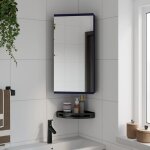 Vidaxl armoire de bain  miroir d'angle gris 30x24x60 cm