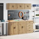 Vidaxl armoires garage 6 pcs ch�ne artisanal bois d'ing�nierie