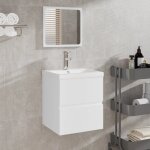 Vidaxl armoire lavabo de salle de bain avec bassin et miroir blanc