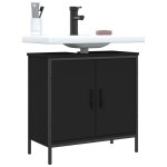 Vidaxl armoire lavabo de salle de bain noir 60x30x60 cm