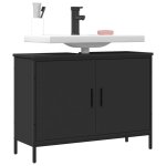 Vidaxl armoire lavabo de salle de bain noir 80x30x60 cm Vidaxl armoire lavabo de salle de bain noir 80x30x60 cm