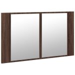 Vidaxl armoire � miroir � led de bain ch�ne marron 80x12x45 cm