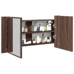 Vidaxl armoire à miroir à led de bain chêne marron 90x12x45 cm Vidaxl armoire à miroir à led de bain chêne marron 90x12x45 cm
