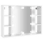 Vidaxl armoire  miroir avec led blanc brillant 76x15x55 cm
