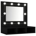 Vidaxl armoire � miroir avec led noir 60x31, 5x62 cm