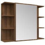 Vidaxl armoire  miroir de salle de bain chne brun 80x20, 5x64 cm bois