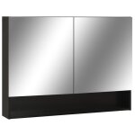 Vidaxl armoire à miroir de salle de bain led noir 80x15x60 cm mdf Vidaxl armoire à miroir de salle de bain led noir 80x15x60 cm mdf