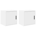 Vidaxl armoires murales de garage 2 pcs blanc bois d'ing�nierie