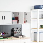 Vidaxl armoires murales de garage 2 pcs blanc bois d'ingnierie