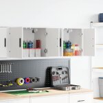 Vidaxl armoires murales de garage 2 pcs blanc bois d'ingnierie