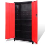 Vidaxl armoire à outils avec 2 portes acier 90x40x180 cm noir et rouge Vidaxl armoire à outils avec 2 portes acier 90x40x180 cm noir et rouge