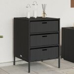 Vidaxl armoire de rangement de jardin noir 55x59x80 cm r�sine tress�e