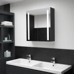 Cabinet de miroir de salle de bain led avec rangement eclairage eco�nerg�tique 62x14x60 cm