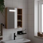 Vidaxl armoire de salle de bain  miroir avec led chne 45x13x52 cm