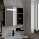 Vidaxl armoire de salle de bain  miroir avec led noir 60x13x52 cm