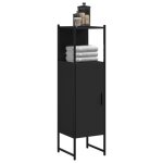 Vidaxl armoire de salle de bain noir 33x33x120, 5 cm bois d'ingnierie