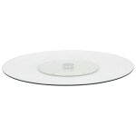 Vidaxl assiette de service rotative transparent 60 cm verre tremp