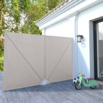 Vidaxl auvent latral pliable de terrasse crme 300 x 200 cm